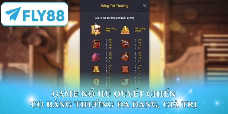 Game có bảng thưởng đa dạng, giá trị